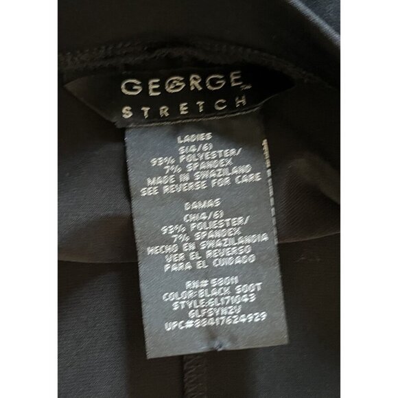 George Stretch Black Knee-Length Fit & Flare Skirt Size S Polyester Blend - Picture 2 of 3